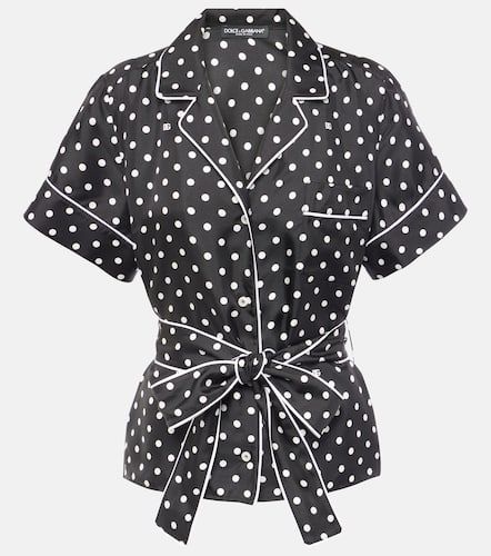 Chemise de pyjama en soie à pois - Dolce&Gabbana - Modalova