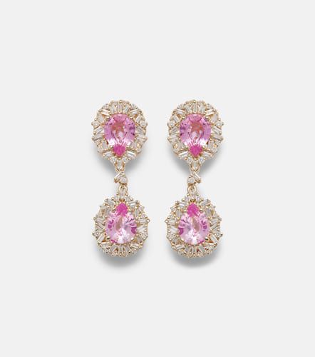 Boucles d'oreilles en or 18 ct, saphirs et diamants - Suzanne Kalan - Modalova