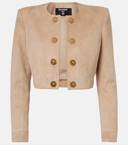 Balmain Veste courte en daim - Balmain - Modalova