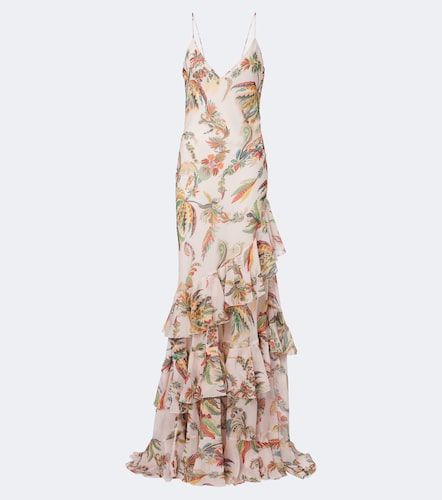 Robe longue à fleurs et volants - Etro - Modalova