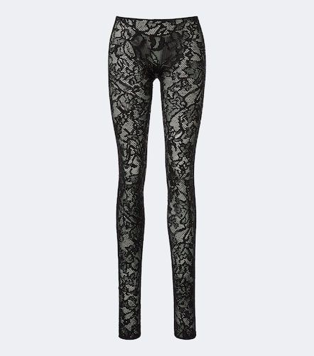 Legging en dentelle de soie mélangée - Gucci - Modalova