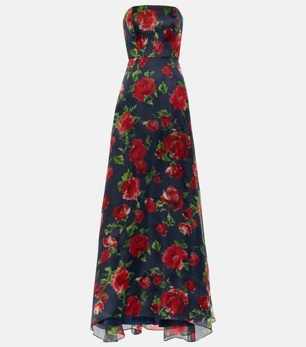 Robe longue en soie à fleurs - Carolina Herrera - Modalova
