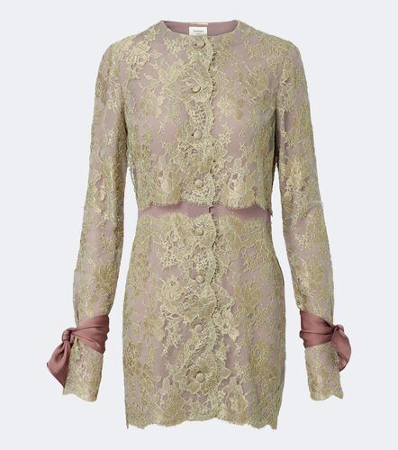 Robe en dentelle à finitions en soie - Saint Laurent - Modalova
