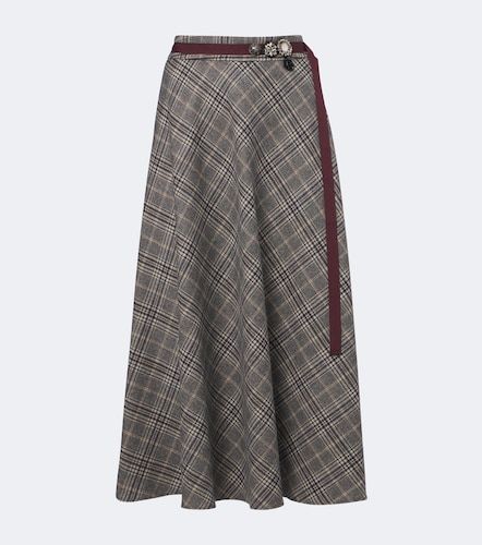 Jupe midi en laine vierge à carreaux - 'S Max Mara - Modalova