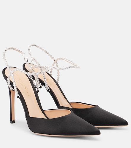 Escarpins en satin à cristaux - Gianvito Rossi - Modalova