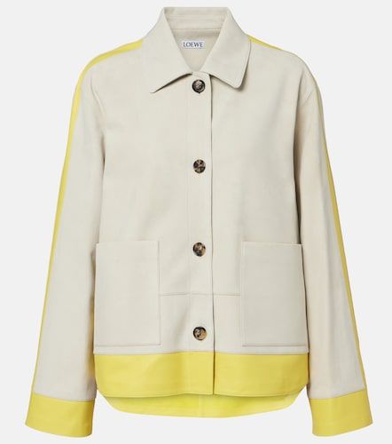 Veste en daim à finitions en cuir - Loewe - Modalova