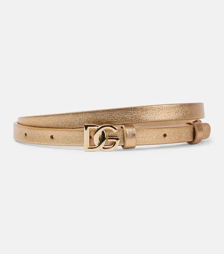 Ceinture DG de 10 mm en cuir métallisé - Dolce&Gabbana - Modalova