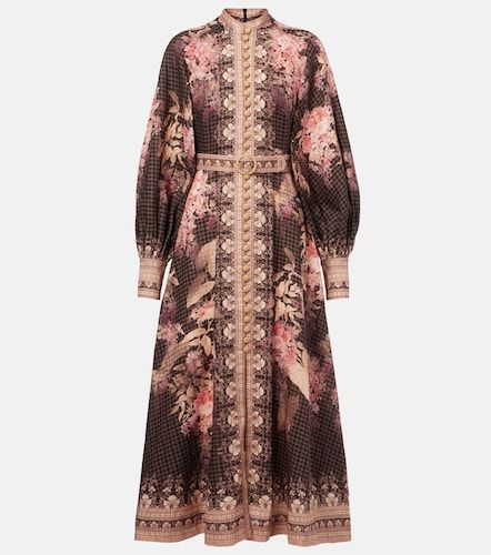 Robe midi Illumine en lin à fleurs - Zimmermann - Modalova