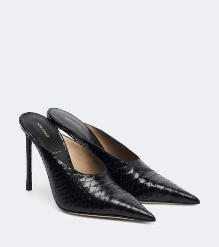 Mules en cuir façon serpent - Tom Ford - Modalova