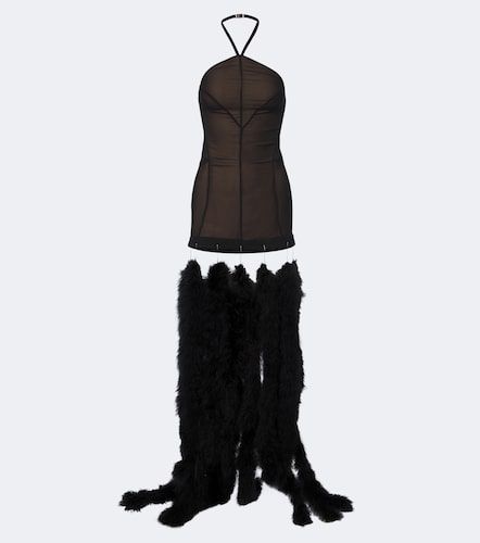 The Attico Robe longue à plumes - The Attico - Modalova