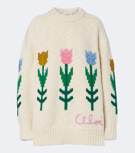 Chloé Pull en laine à fleurs - Chloe - Modalova