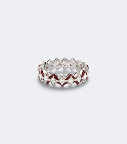 Bague Puzzle en or blanc 18 ct, émail et diamants - Kamyen - Modalova