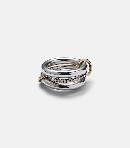 Bague Libra noir en argent sterling, or 18 ct et diamants - Spinelli Kilcollin - Modalova