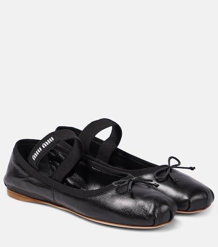 Miu Miu Ballerines en cuir  logo - Miu Miu - Modalova