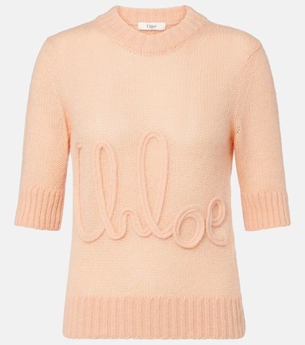 Chloé Pull en alpaga et soie à logo - Chloe - Modalova