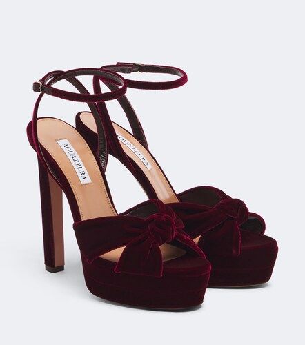 Sandales Cupid à plateau en velours - Aquazzura - Modalova