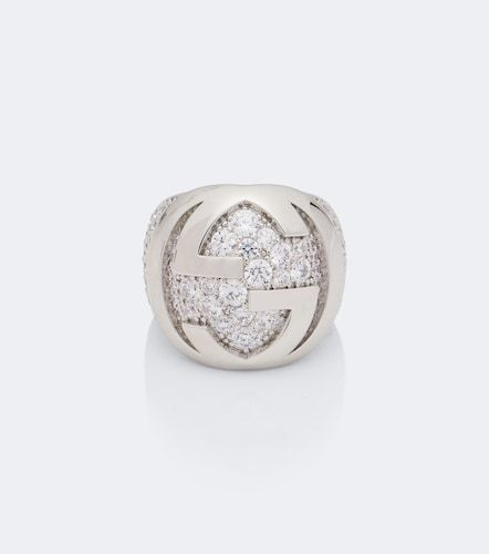 Bague Interlocking G à ornements - Gucci - Modalova
