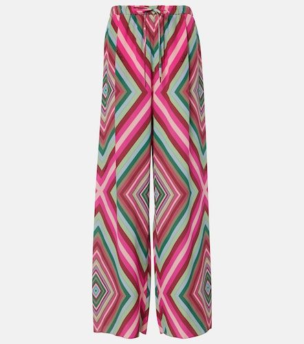 Pantalon palazzo en soie imprimé - Valentino Garavani - Modalova