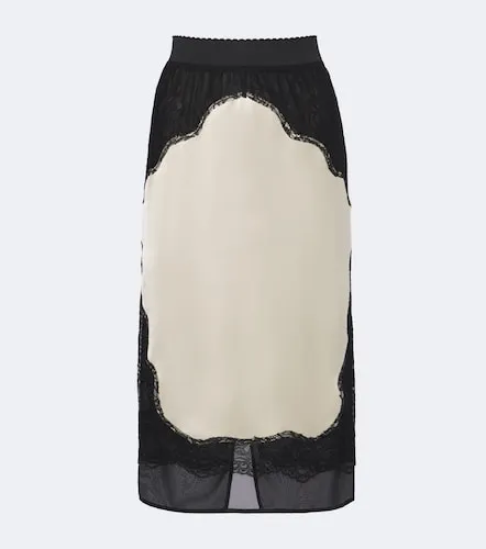Jupe midi en satin à dentelle - The Attico - Modalova