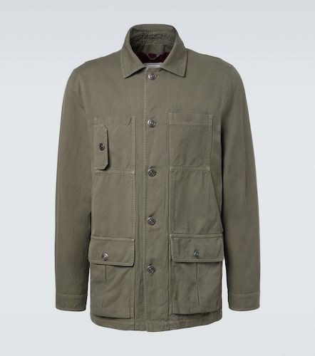 Veste saharienne en coton et lin - Brunello Cucinelli - Modalova