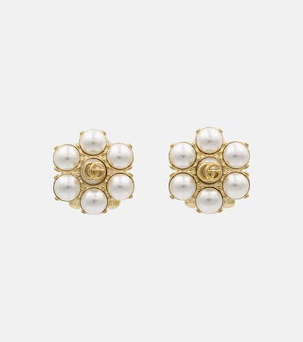 Boucles d'oreilles clip GG à perles fantaisie - Gucci - Modalova