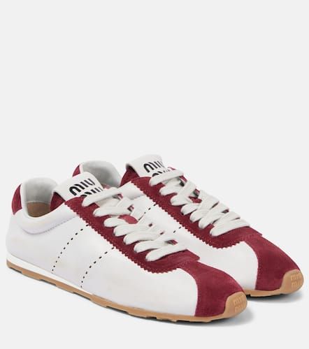Baskets Plume en daim et cuir - Miu Miu - Modalova
