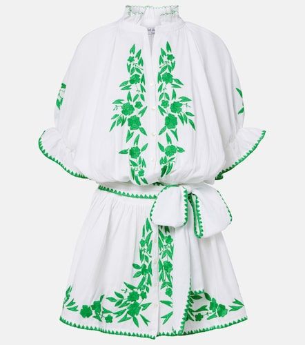 Robe en coton et lin à broderie - Juliet Dunn - Modalova