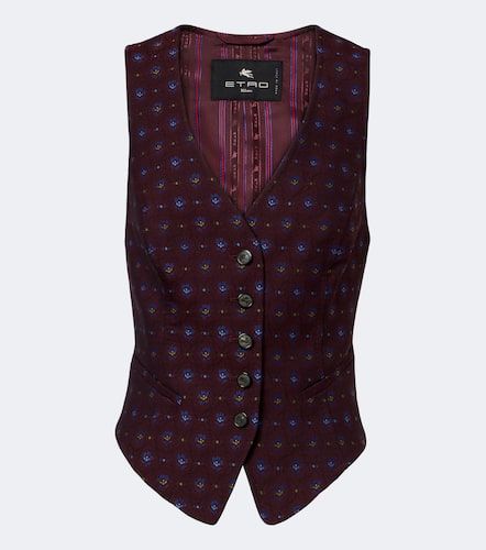 Gilet en laine et coton à motif floral - Etro - Modalova