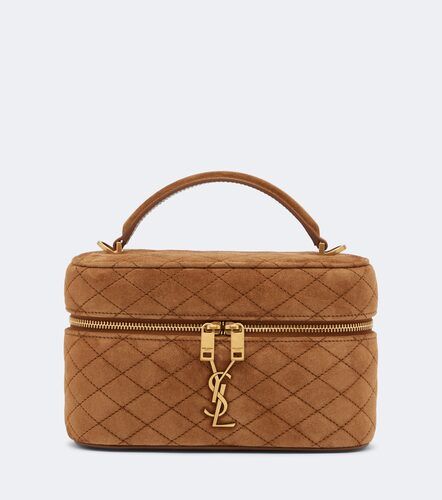 Sac vanity Gaby Mini en daim matelassé - Saint Laurent - Modalova