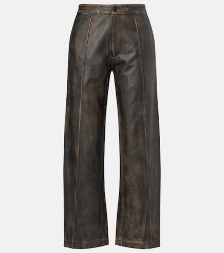 Pantalon ample à taille haute en cuir - Jacques Wei - Modalova
