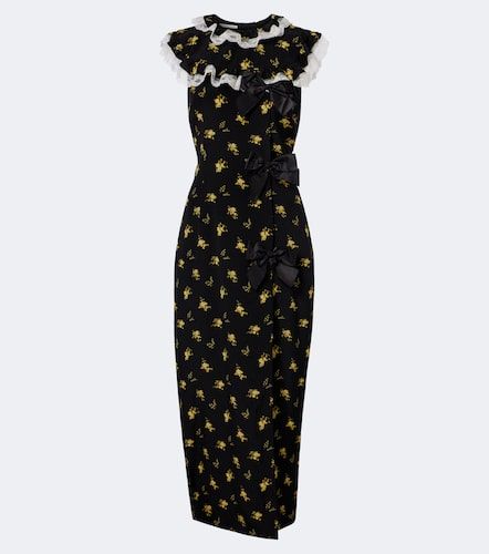Robe longue en soie à fleurs - Alessandra Rich - Modalova