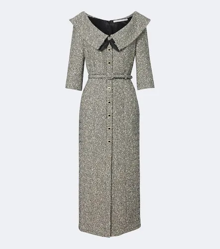 Robe midi en tweed de coton et laine mélangés - Alessandra Rich - Modalova