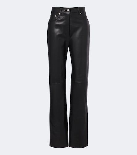 Pantalon droit en cuir et daim - Sportmax - Modalova