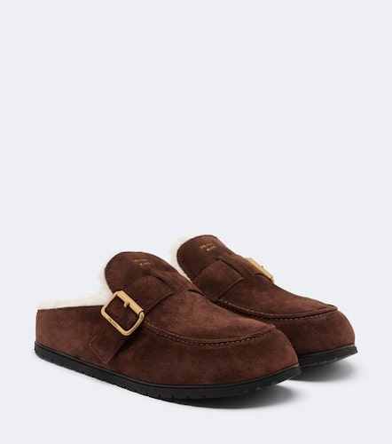 Prada Mules en daim et shearling - Prada - Modalova