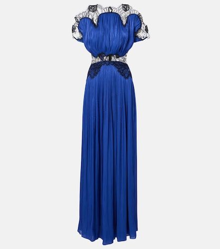 Robe longue à finitions en dentelle - Costarellos - Modalova