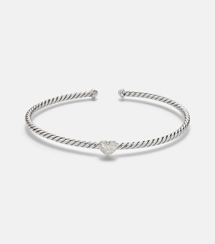 Bracelet Cable Flex® Heart Micro en argent sterling et diamants - David Yurman - Modalova