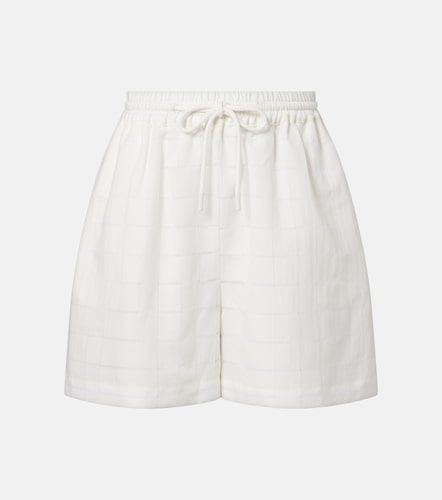 Short Boston en lin et coton à carreaux - Asceno - Modalova