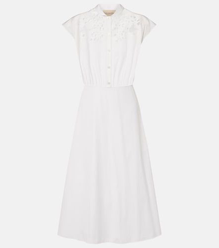 Robe midi en coton ornée de guipure - Valentino Garavani - Modalova