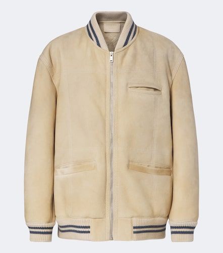 Veste bomber en shearling et laine - Prada - Modalova