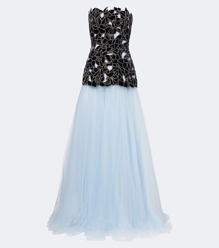 Robe longue Alessi en tulle à ornements - Costarellos - Modalova