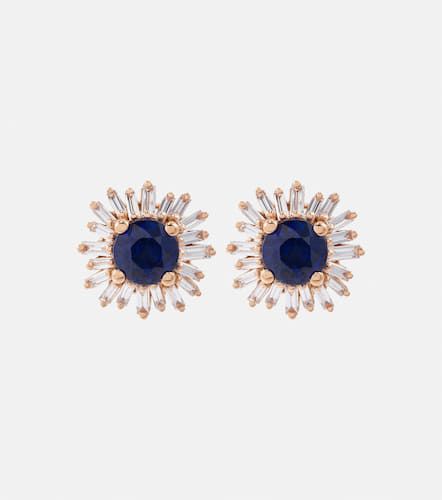 Boucles d'oreilles en or rose 18 ct, saphirs et diamants - Suzanne Kalan - Modalova