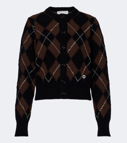 Cardigan en laine vierge à motif argyle - Ami Paris - Modalova