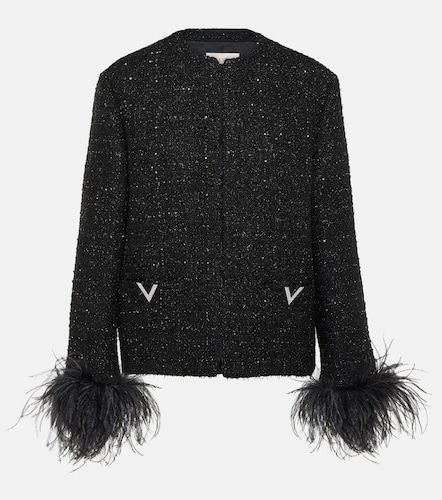 Veste en tweed à plumes - Valentino Garavani - Modalova