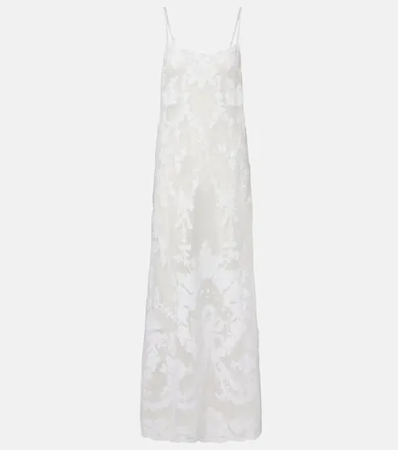 Robe longue brodée en coton - Juliet Dunn - Modalova