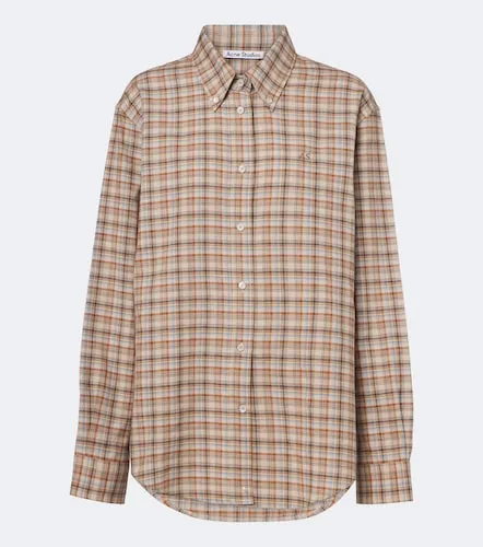 Chemise en coton et lin à carreaux - Acne Studios - Modalova