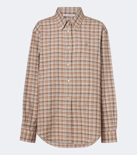 Chemise en coton et lin à carreaux - Acne Studios - Modalova