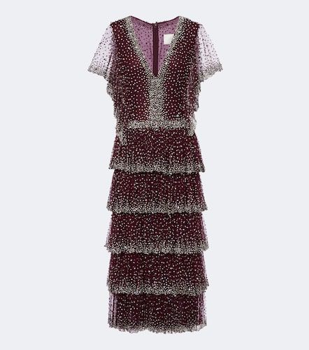 Robe de cocktail en tulle à ornements - Costarellos - Modalova