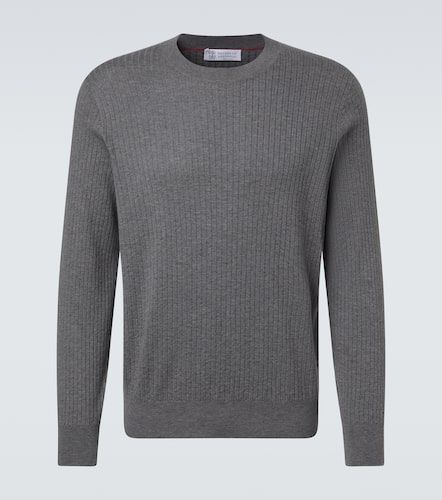 Pull en coton côtelé - Brunello Cucinelli - Modalova