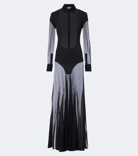 Robe chemise à finitions en soie - Jean Paul Gaultier - Modalova