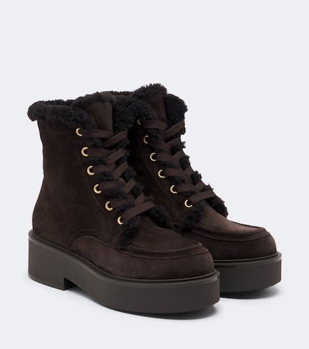 Bottines en daim et shearling - Gianvito Rossi - Modalova